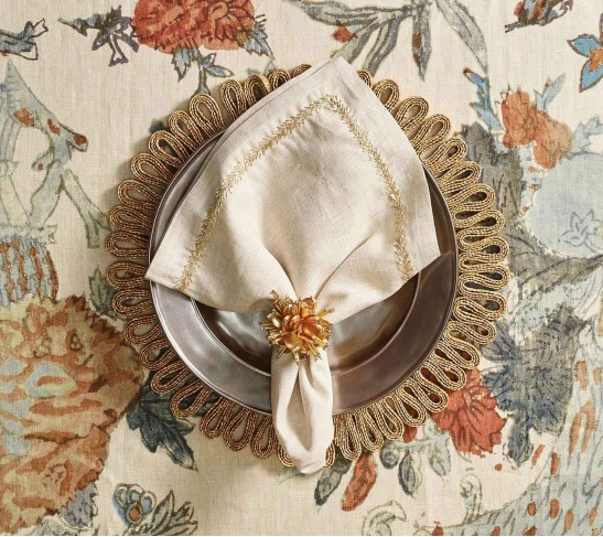 Starburst Napkin Ring in Gold, Set of 4
