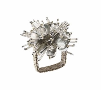 Starburst Napkin Ring in Silver, Set of 4