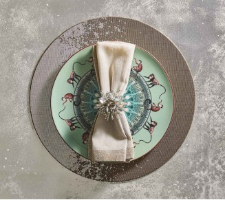 Starburst Napkin Ring in Silver, Set of 4
