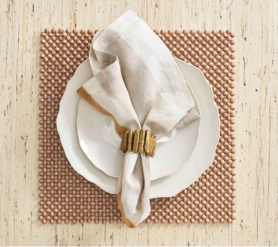 Radiant Napkin Ring in Gold, Set of 4