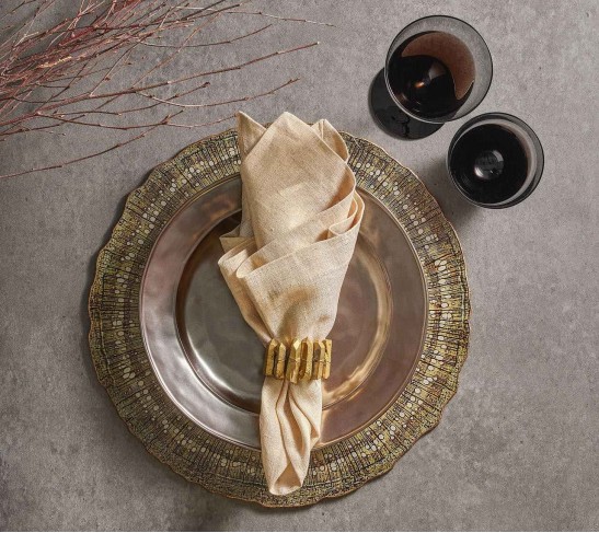Radiant Napkin Ring in Gold, Set of 4