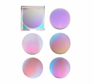 Luna Drink Coasters in Iridescent, Set of 6 in a Caddy