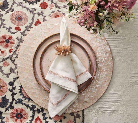 Camellia Placemat in Blush, Set of 4