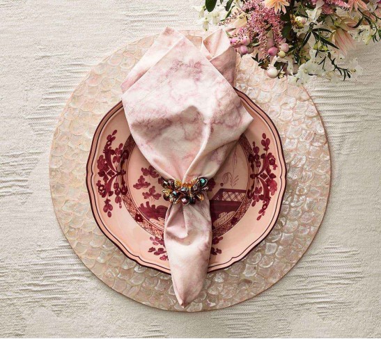 Camellia Placemat in Blush, Set of 4