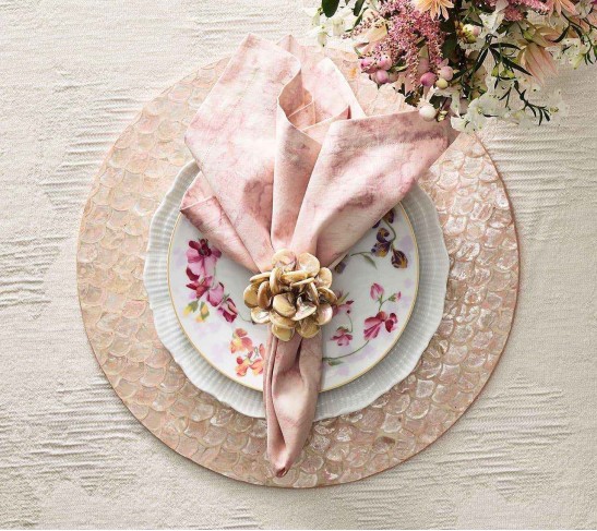 Camellia Placemat in Blush, Set of 4