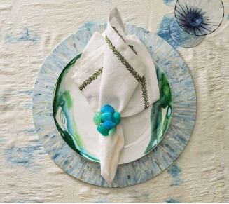 Tahiti Placemat in Periwinkle, Set of 4