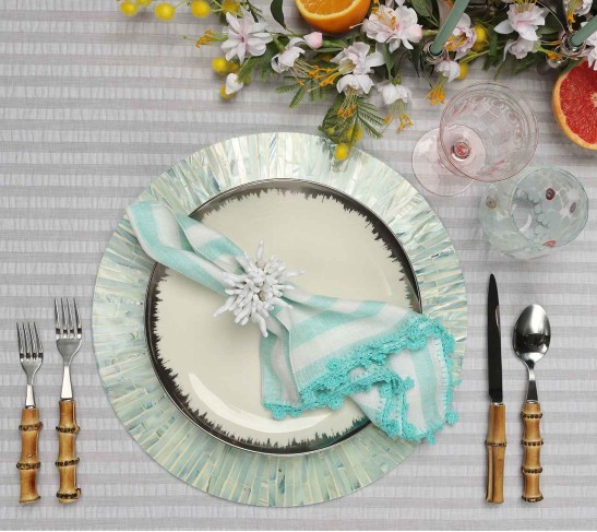 Tahiti Placemat in Periwinkle, Set of 4