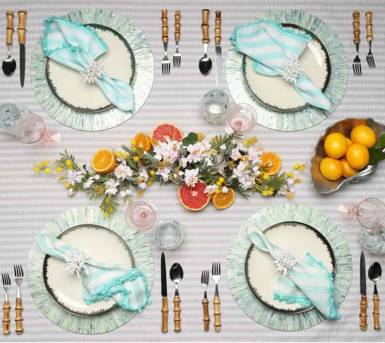 Tahiti Placemat in Periwinkle, Set of 4