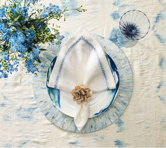 Tahiti Placemat in Periwinkle, Set of 4