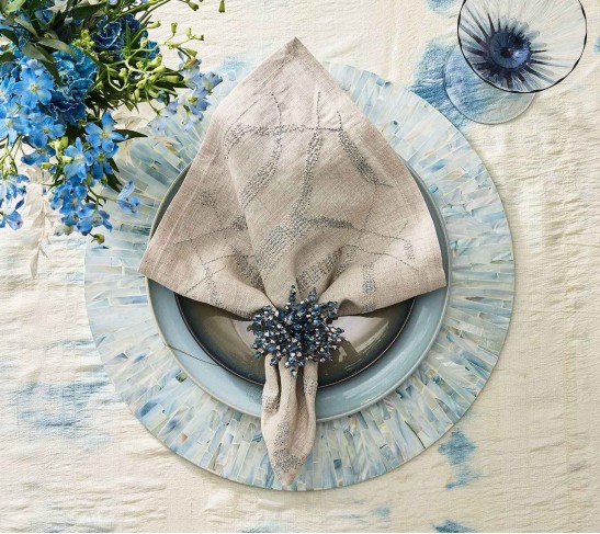Tahiti Placemat in Periwinkle, Set of 4