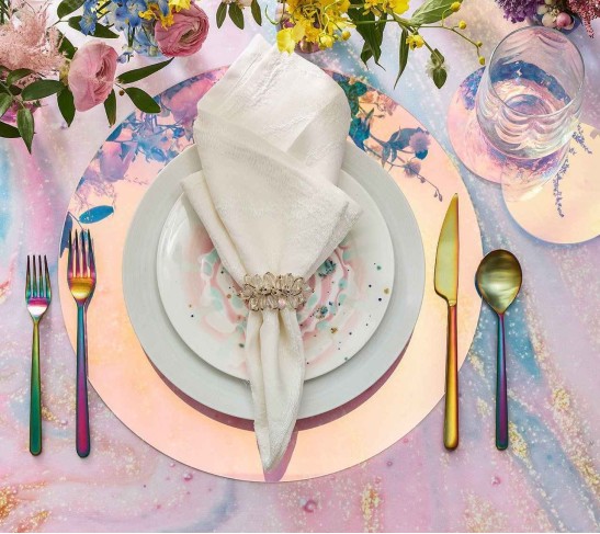 Luna Placemat in Iridescent, Set of 4