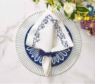 Spoke Placemat in White, Set of 4