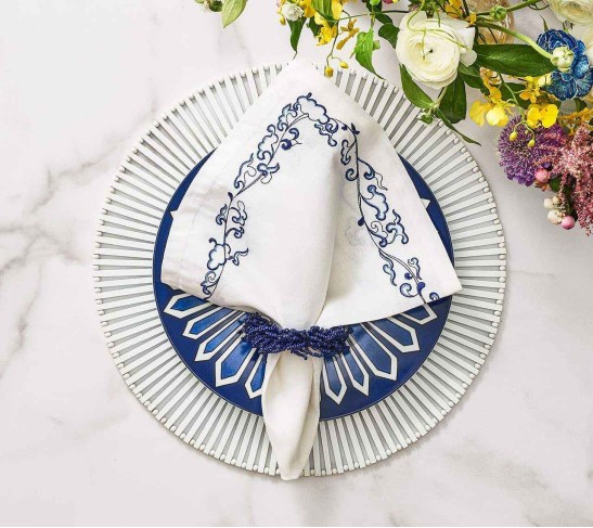 Spoke Placemat in White, Set of 4