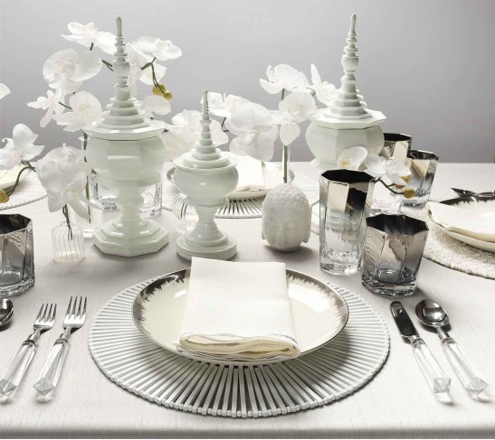 Spoke Placemat in White, Set of 4