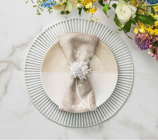 Spoke Placemat in White, Set of 4