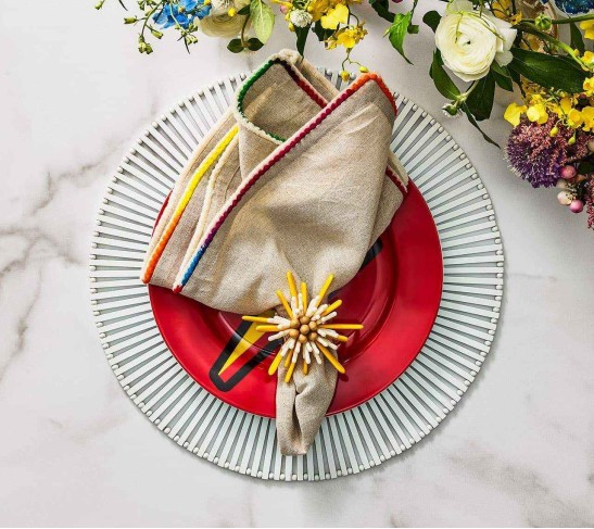 Spoke Placemat in White, Set of 4