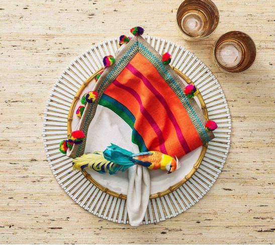 Spoke Placemat in White, Set of 4