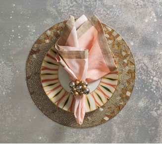 Dip Dye Napkin in Blush & Gold, Set of 4