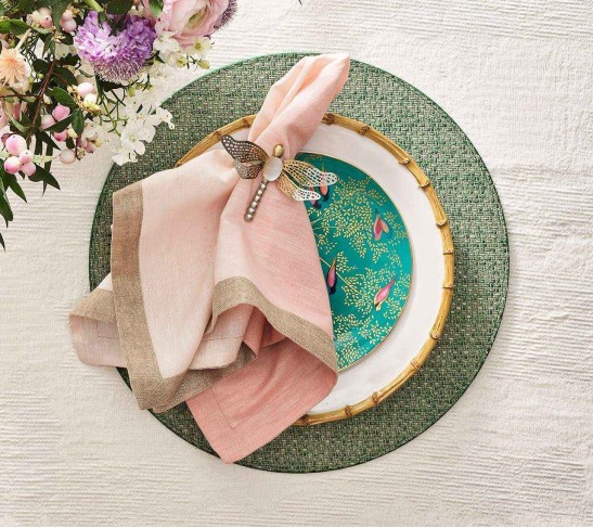 Dip Dye Napkin in Blush & Gold, Set of 4