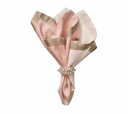 Dip Dye Napkin in Blush & Gold, Set of 4