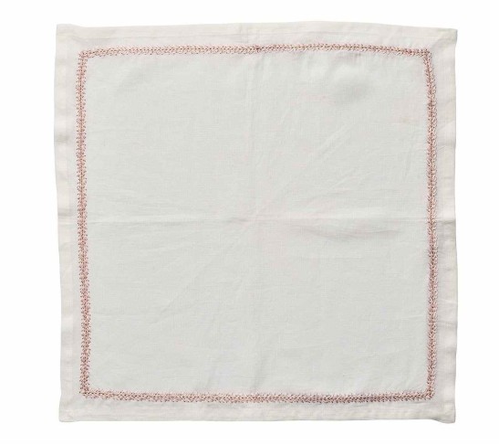 Jardin Napkin in White & Blush, Set of 4