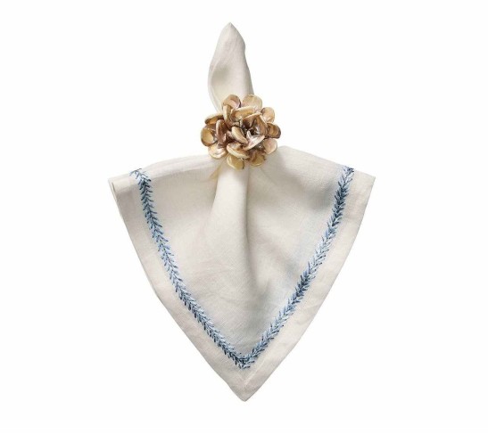 Jardin Napkin in White & Periwinkle, Set of 4