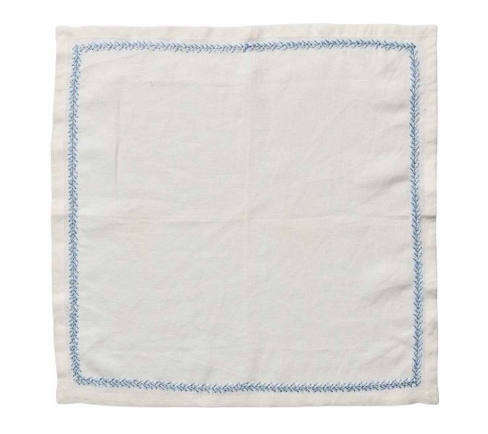 Jardin Napkin in White & Periwinkle, Set of 4