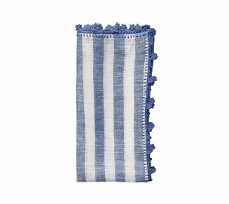 Linea Napkin in White & Blue, Set of 4