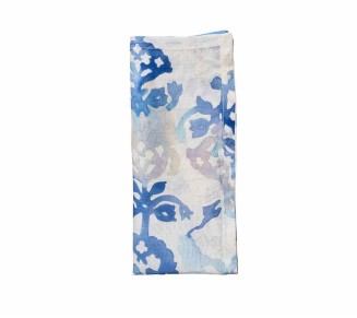 Watercolor Napkin in White & Multi, Set of 4