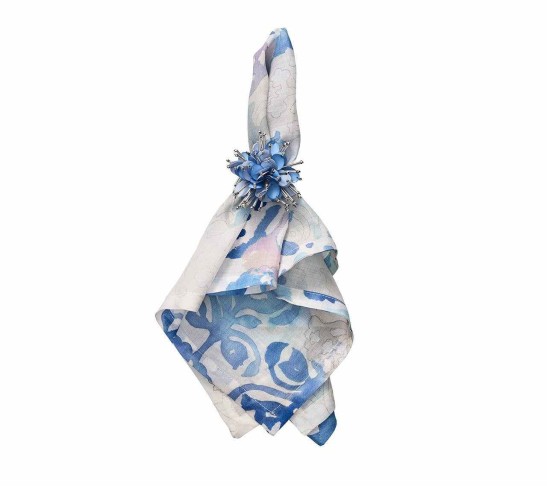 Watercolor Napkin in White & Multi, Set of 4
