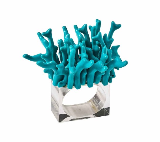Amalfi Napkin Ring in Turquoise, Set of 4 in a Gift Box