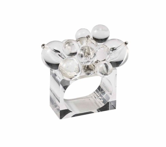 Cloud Napkin Ring in Clear, Set of 4