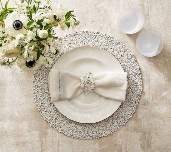 Cloud Napkin Ring in Clear, Set of 4