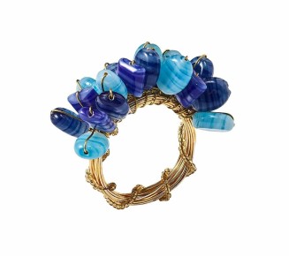 Poppy Napkin Ring in Blue, Set of 4