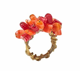Poppy Napkin Ring in Coral, Set of 4