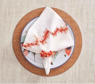 Poppy Napkin Ring in Coral, Set of 4