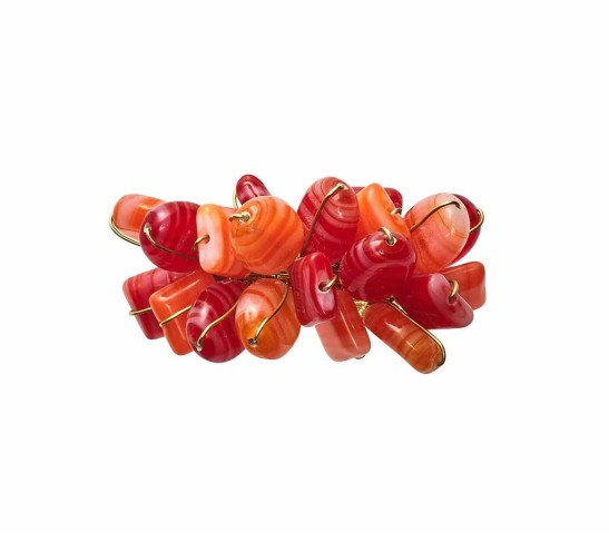 Poppy Napkin Ring in Coral, Set of 4