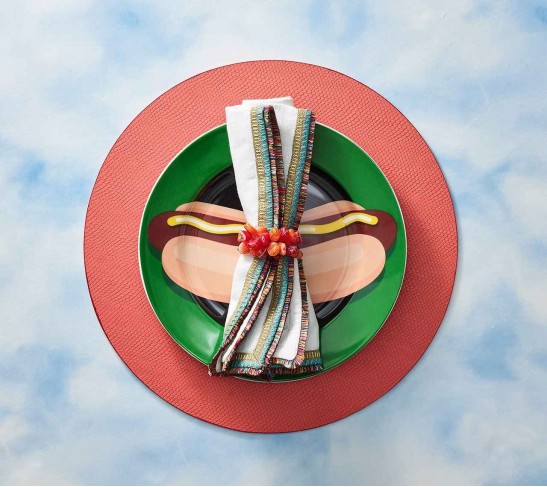 Poppy Napkin Ring in Coral, Set of 4