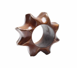 Twist Napkin Ring in Brown & Gold, Set of 4