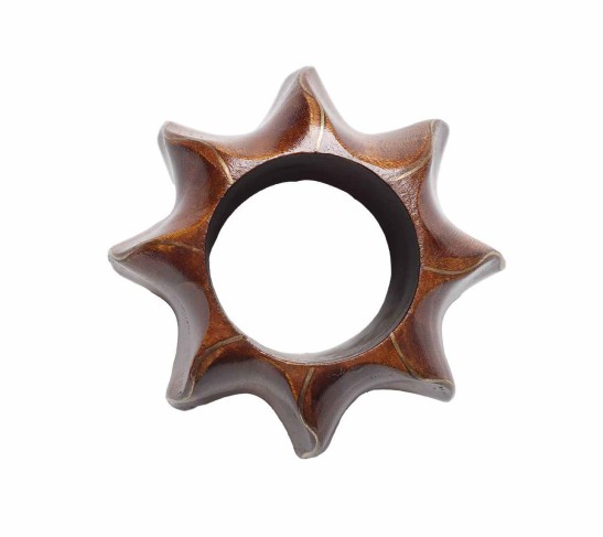 Twist Napkin Ring in Brown & Gold, Set of 4