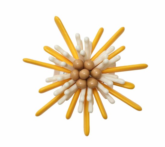 Capri Napkin Ring in Yellow & White, Set of 4