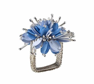 Starburst Napkin Ring in Periwinkle, Set of 4