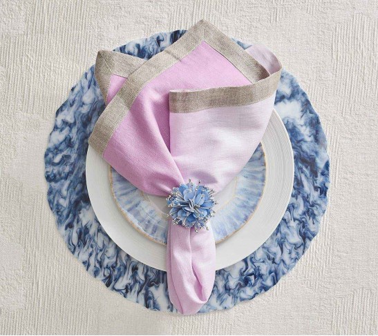 Starburst Napkin Ring in Periwinkle, Set of 4