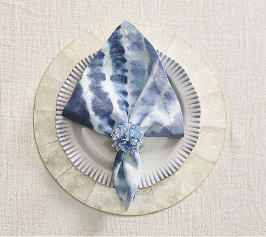 Starburst Napkin Ring in Periwinkle, Set of 4