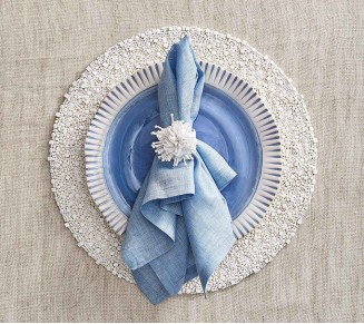 Starburst Napkin Ring in White, Set of 4