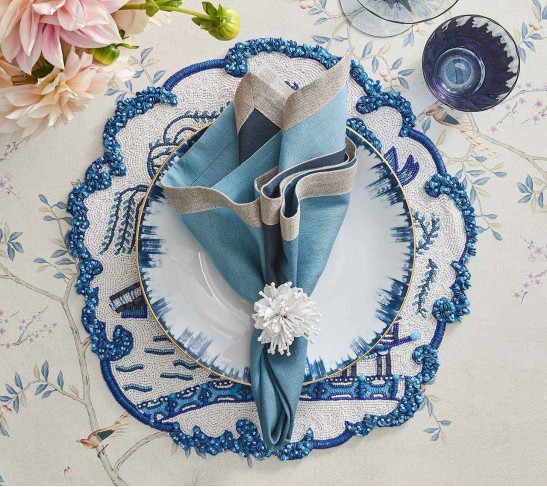Starburst Napkin Ring in White, Set of 4