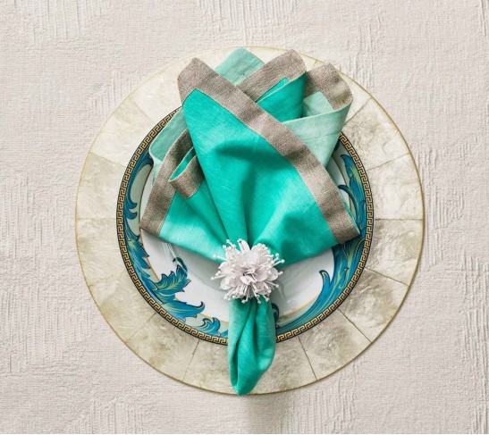 Starburst Napkin Ring in White, Set of 4