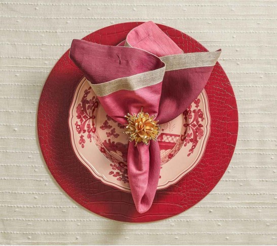 Croco Placemat in Red, Set of 4