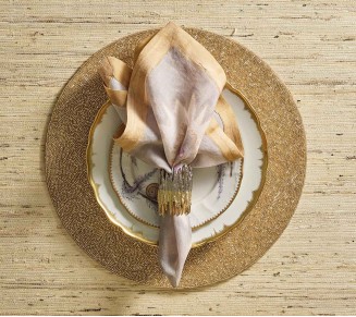 Vermicelli Placemat in Champagne, Set of 4