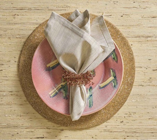 Vermicelli Placemat in Champagne, Set of 4